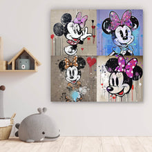 Lade das Bild in den Galerie-Viewer, Acrylglasbild Vier bunte abstrakte Minny Illustrationen Quadrat
