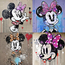 Lade das Bild in den Galerie-Viewer, Aluminiumbild Vier bunte abstrakte Minny Illustrationen Quadrat