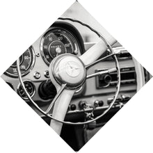 Lade das Bild in den Galerie-Viewer, Spannrahmenbild Vintage Auto Lenkrad Retro Look Raute