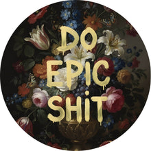 Lade das Bild in den Galerie-Viewer, Aluminiumbild gebürstet Vintage Blumen Do Epic Shit Kreis