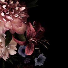 Lade das Bild in den Galerie-Viewer, Aluminiumbild gebürstet Vintage Blumen Quadrat