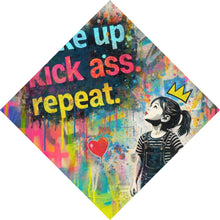 Lade das Bild in den Galerie-Viewer, Poster Wake up kick ass repeat Pop Art Raute