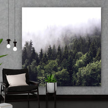 Lade das Bild in den Galerie-Viewer, Leinwandbild Wald am Morgen Quadrat