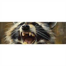 Lade das Bild in den Galerie-Viewer, Acrylglasbild Waschbär beim Essen im Vintagestil Panorama