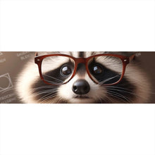 Lade das Bild in den Galerie-Viewer, Poster Waschbär liest Zeitung Digital Art Panorama