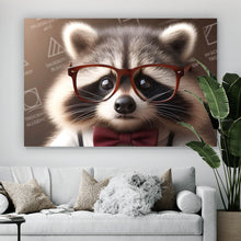 Lade das Bild in den Galerie-Viewer, Poster Waschbär liest Zeitung Digital Art Querformat