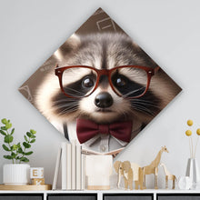 Lade das Bild in den Galerie-Viewer, Acrylglasbild Waschbär liest Zeitung Digital Art Raute