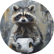 Lade das Bild in den Galerie-Viewer, Aluminiumbild Waschbär mit Toilettenpapier Kreis