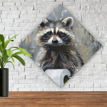Lade das Bild in den Galerie-Viewer, Leinwandbild Waschbär mit Toilettenpapier Raute