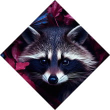Lade das Bild in den Galerie-Viewer, Poster Waschbär zwischen Blättern Raute