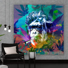 Lade das Bild in den Galerie-Viewer, Acrylglasbild Weed Monkey Modern Art Quadrat