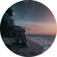 Lade das Bild in den Galerie-Viewer, Aluminiumbild Weltraum Sonnenuntergang am Strand Kreis