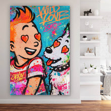 Lade das Bild in den Galerie-Viewer, Leinwandbild Wild Love Pop Art Hochformat