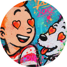 Lade das Bild in den Galerie-Viewer, Aluminiumbild gebürstet Wild Love Pop Art Kreis