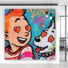Lade das Bild in den Galerie-Viewer, Leinwandbild Wild Love Pop Art Quadrat