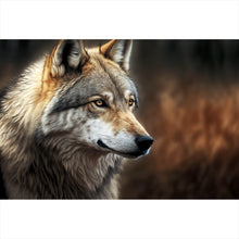 Lade das Bild in den Galerie-Viewer, Poster Portrait eines ausdrucksstarken Wolfes Querformat