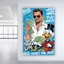 Lade das Bild in den Galerie-Viewer, Aluminiumbild gebürstet Work Hard Play Harder Hochformat