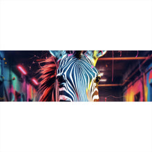 Lade das Bild in den Galerie-Viewer, Poster Zebra in bunter surrealer Umgebung Panorama
