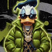 Lade das Bild in den Galerie-Viewer, Aluminiumbild Zeichentrickfigur Fashion mit Sonnenbrille und Jacke No.1 Quadrat