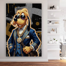 Lade das Bild in den Galerie-Viewer, Leinwandbild Zeichentrickfigur Fashion mit Sonnenbrille und Jacke No.2 Hochformat