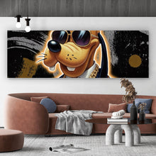 Lade das Bild in den Galerie-Viewer, Aluminiumbild gebürstet Zeichentrickfigur Fashion mit Sonnenbrille und Jacke No.2 Panorama