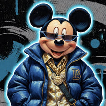 Lade das Bild in den Galerie-Viewer, Poster Zeichentrickfigur Fashion mit Sonnenbrille und Jacke No.3 Quadrat