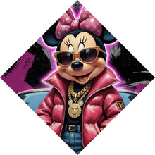 Lade das Bild in den Galerie-Viewer, Aluminiumbild gebürstet Zeichentrickfigur Fashion mit Sonnenbrille und Jacke No.4 Raute