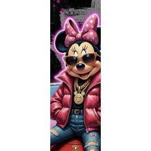 Lade das Bild in den Galerie-Viewer, Leinwandbild Zeichentrickfigur Fashion mit Sonnenbrille und Jacke No.4 Panorama Hoch