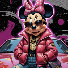 Lade das Bild in den Galerie-Viewer, Poster Zeichentrickfigur Fashion mit Sonnenbrille und Jacke No.4 Quadrat