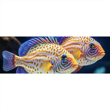 Lade das Bild in den Galerie-Viewer, Spannrahmenbild Zwei bunte Fische im klaren Wasser Panorama