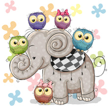 Lade das Bild in den Galerie-Viewer, Poster Baby Elefant mit Freunde Quadrat