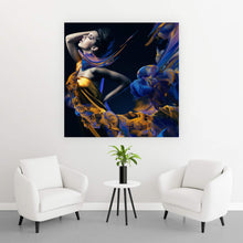 Lade das Bild in den Galerie-Viewer, Acrylglasbild Sinnliche Frau in Farbwellen Quadrat