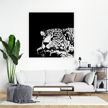 Lade das Bild in den Galerie-Viewer, Poster Leopard in Schwarz Weiß Quadrat
