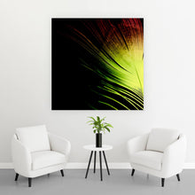 Lade das Bild in den Galerie-Viewer, Leinwandbild Feder auf schwarzem Hintergrund Quadrat