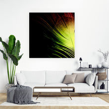 Lade das Bild in den Galerie-Viewer, Leinwandbild Feder auf schwarzem Hintergrund Quadrat