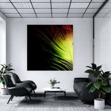 Lade das Bild in den Galerie-Viewer, Leinwandbild Feder auf schwarzem Hintergrund Quadrat