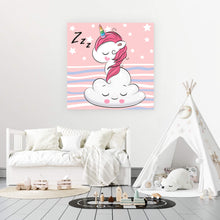 Lade das Bild in den Galerie-Viewer, Poster Schlafendes Einhorn Quadrat