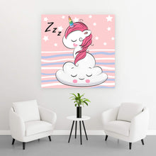 Lade das Bild in den Galerie-Viewer, Poster Schlafendes Einhorn Quadrat
