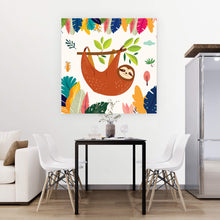Lade das Bild in den Galerie-Viewer, Poster Hängendes Faultier Quadrat