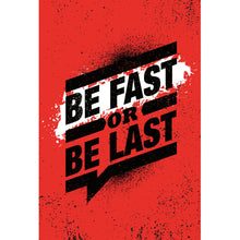 Lade das Bild in den Galerie-Viewer, Spannrahmenbild Be fast or be last Red Hochformat