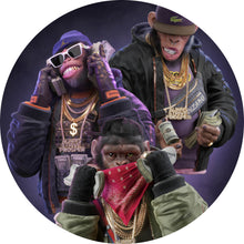 Lade das Bild in den Galerie-Viewer, Aluminiumbild gebürstet 3 Gangster Affen No.1 Digital Art Kreis