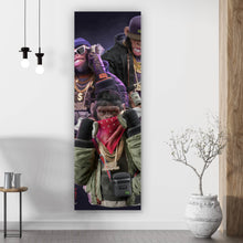 Lade das Bild in den Galerie-Viewer, Leinwandbild 3 Gangster Affen No.1 Digital Art Panorama Hoch