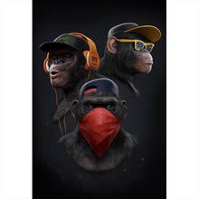 Lade das Bild in den Galerie-Viewer, Poster 3 weise Affen 3 wise monkeys Gangster Hochformat