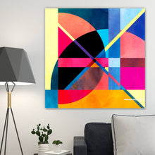 Lade das Bild in den Galerie-Viewer, Acrylglasbild Abstrakte Aquarell Elemente Quadrat