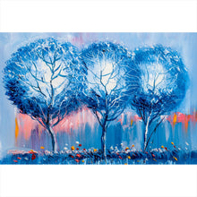 Lade das Bild in den Galerie-Viewer, Acrylglasbild Abstrakte Blaue Bäume Querformat