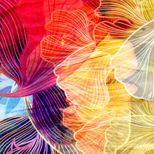 Lade das Bild in den Galerie-Viewer, Acrylglasbild Abstrakte Bunte Blätter Quadrat