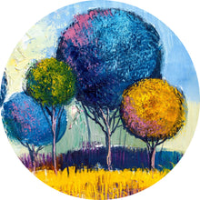 Lade das Bild in den Galerie-Viewer, Aluminiumbild Abstrakte Bunte Bäume Kreis
