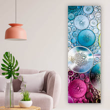 Lade das Bild in den Galerie-Viewer, Acrylglasbild Abstrakte bunte Blasen Panorama Hoch