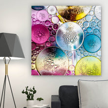 Lade das Bild in den Galerie-Viewer, Leinwandbild Abstrakte bunte Blasen Quadrat