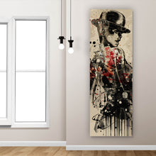 Lade das Bild in den Galerie-Viewer, Acrylglasbild Abstrakte Frau im Kabarettstil Panorama Hoch